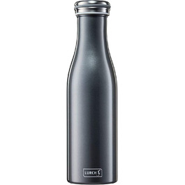 Ізольована пляшка / термос для гарячих і холодних напоїв Lurch 240943 з нержавіючої сталі з подвійними стінками об'ємом 0,5 л, (Антрацитовий металевий)