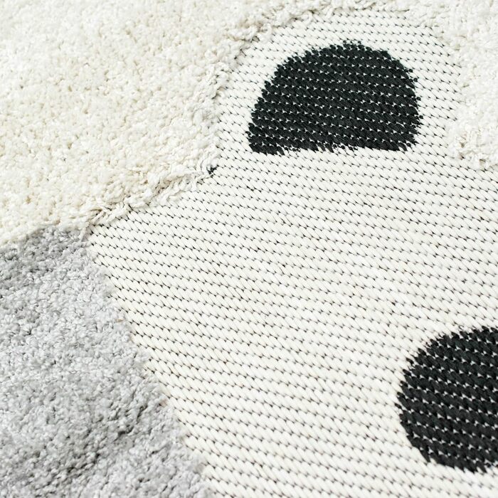 Килим Dream Nursery Килимок Дитячий ігровий килимок 3D Оптика Високий Низький Ефект Котячий Мотив Білий, Розмір (80 x 150 см, Кремово-сірий)
