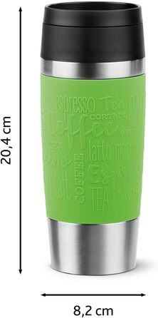 Термокружка Emsa N20210 Travel Mug Classic з нержавіючої сталі, 0.36 л, з кришкою-гвинтовою, ізоляція 4г гаряче/8г холодне, 100% герметична, для миття в посудомийній машині, з поворотним отвором для пиття (лімонний колір)