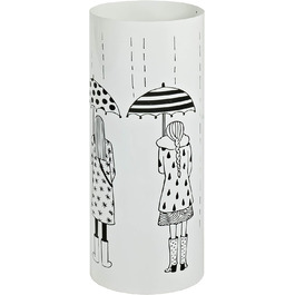 Підставка для парасольок, металева, біла, Ø 18 x H 45 см