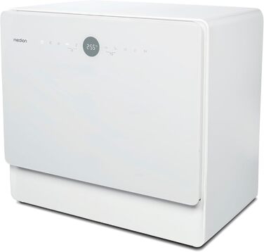 MINI посудомийна машина MEDION DWT51 біла (5 комплектів, з сенсорним керуванням, функція відра, 7 програм, таймер, MD 37766)