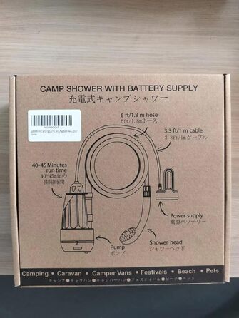 Кемпінговий душ LIBERRWAY, кемпінговий душ на відкритому повітрі та в приміщенні з акумуляторною батареєю/струменевою головкою, душовий шланг 1,8 м Відкритий душ з насосом для садового пляжу, кемпінгу, туристичної автомийки, (зелені-2 батареї)