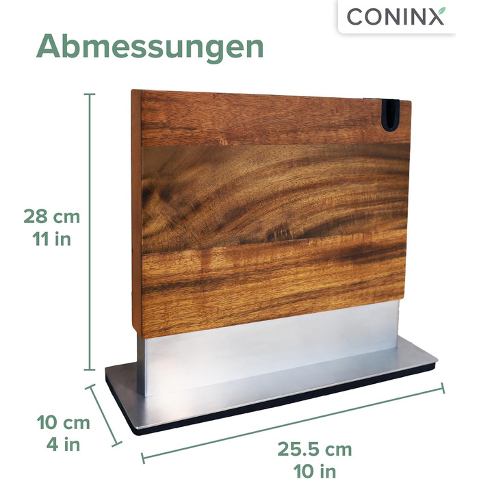 Магнітний тримач для ножів Coninx | Тримач для кухонних ножів з акціїї | Двосторонній, антиковзний