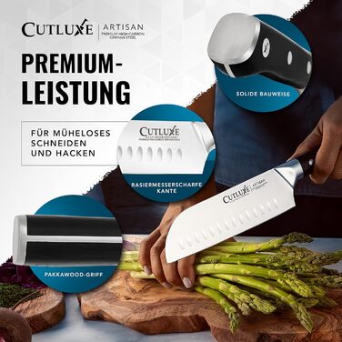 Ніж для шинкі та м'яса Cutluxe – 30 см, преміум-якість, сталь, ергономічна ручка, з піхвою, серія Artisan