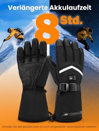 Гріючі рукавиці для чоловіків та жінок, акумуляторні, 3200mAh, з підтримкою сенсорного екрану, водонепроникні та вітронепроникні, для катання на лижах та активного відпочинку взимку (L)
