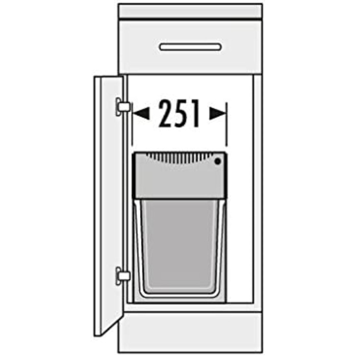 Гойдалки Hailo TZ 30.3 / 30 Terzett 3666-13 для збору пластикових відходів на нижній шафі 30 см, 29 л
