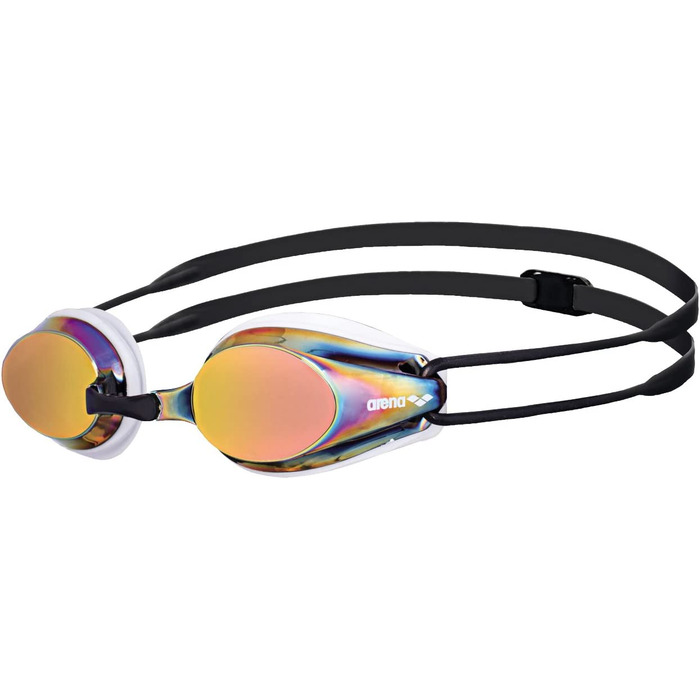 Окуляри для плавання унісекс для дорослих, окуляри для плавання з захистом від ультрафіолету, 4 змінних перенісся, силіконові прокладки (різнокольорові (Білий-Червоний-Чорний), дзеркальні лінзи, комплект з футляром для окулярів для плавання)