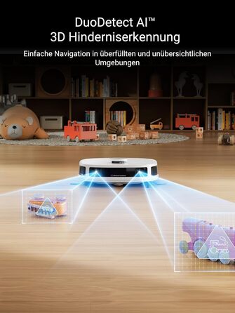 Робот-пилосос EUREKA J12 Ultra з функцією миття підлоги (самостійне очищення, прання та сушка), потужність всмоктування 5000Pa, обертова функція миття, Dual-LiDAR навігація, 3D уникнення перешкод, білий