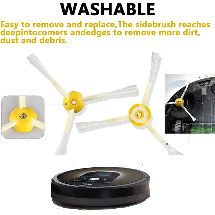 Двигун бічної щітки LHYNEE для Roomba, двигун бічної щітки для iRobot Roomba, модуль бічної щітки для робота-пилососа серії J7 i5 E6 I4 I5 I6 I7 I8 (500)