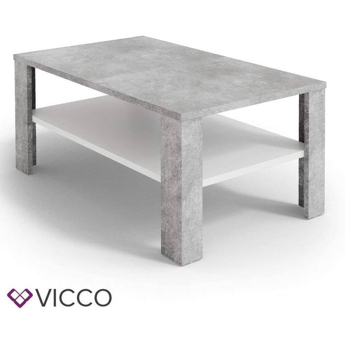 Журнальний столик Vicco, дуб пісочний, 100 х 42 см (бетон)