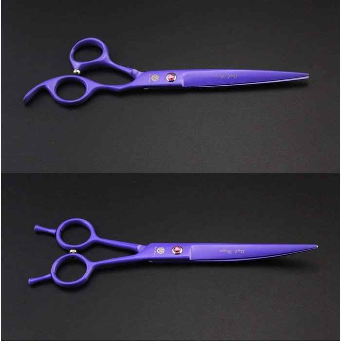 Набір ножиць для стрижки та проріджування шерсті для собак Purple Dragon, 7,0-дюймова прикраса зі стразами, 3 шт. - Рожевий (Фіолетовий)