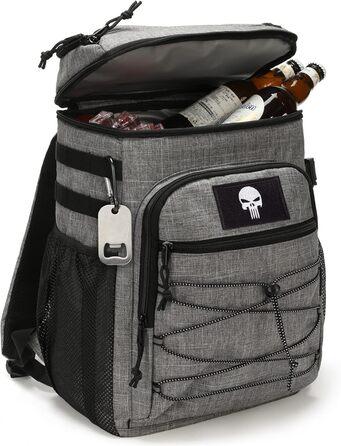 Тактичний рюкзак-холодильник 25L, вологостійкий та міцний, великий ланч-рюкзак, водонепроникний, для чоловіків, жінок, роботи, подорожей, кемпінгу, пляжу та походів (сірий)