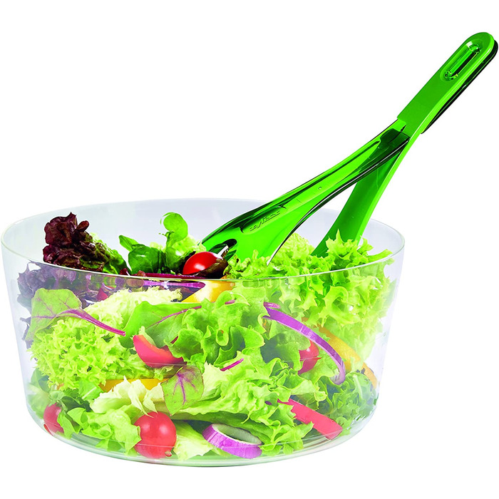 Вращатель для салату Cyliss E940017, пластик, сушарка для салату, включаючи салатницю, технологія Aquavent, (білий, великий, швидка сушка)