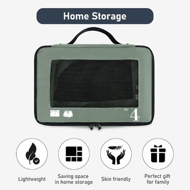 Набір органайзерів для подорожей ECOHUB для валізи, 7 шт, еко-сумки з переробленого PET, органайзери для одягу та взуття (Зелений)