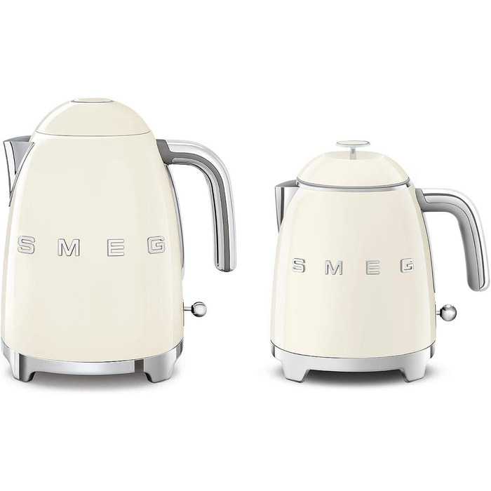 Електричний чайник Smeg KLF05CREU, 0.8 л, кремовий, з нержавіючої сталі, з автовимкненням та індикатором рівня води