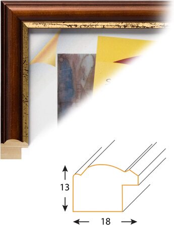Рамка для фотографій барі сільський темно-коричневий-229 ,7 см (А4) - Дерев'яна рамка, фоторамка, портретна рамка з акриловим склом (10 х 15 см-5 упаковок), 3-