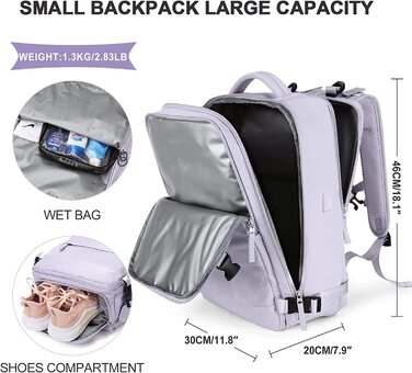 Дорожній рюкзак SZLX 33х20х47 см фіолетовий