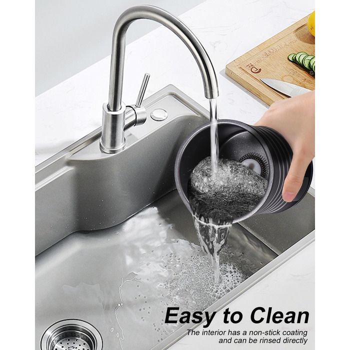 Електричний спінювач молока 4-в-1: гарячий та холодний, для кави та напоїв. Антипригарне покриття, автовимкнення