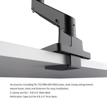 Підставка для монітора Bewiser Robuster: міцна, для широких моніторів 34-57 дюймів, до 20 кг, чорна