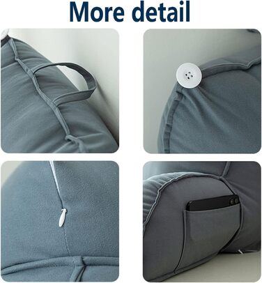 Подушка для читання HEATHE з підлокітниками, знімний чохол, кишенька, підтримка спини для читання та ігор