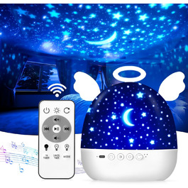 Проектор зоряного неба Diboniur для дітей з 22 фільмами, нічник-проектор, регульована яскравість, 360° обертання, 20 колискових