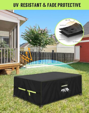 Накладка для садово-патіо меблів зимова, 420D Oxford, 250x150x90 см, водовідштовхуюча, UV-стійка, з вентиляційними отворами