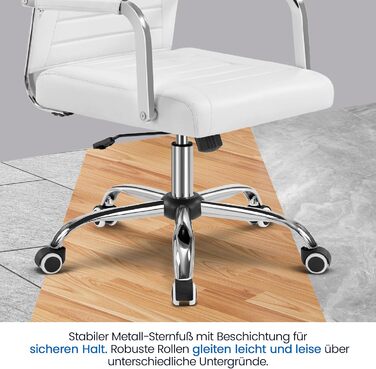 Офісне крісло Yaheetech з підлокітниками, офісний стіл, крісло для начальника, комп'ютерне крісло з високою спинкою, робоче крісло з функцією гойдання, біле, до 136 кг