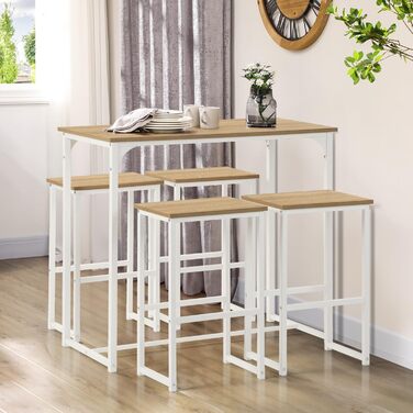 Набір кухонних меблів: стіл та 4 табурети з дуба для кухні та бару