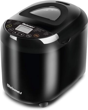 Хлібопічка Elite Gourmet EBM8103B, 3 розміри буханця, 19 функцій, без глютену, 0,9 кг, чорна