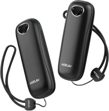 Електричні грілки для рук 10000mAh, 2 шт. [Подарункова коробка до Нового року] Повторно використовувані грілки USB для зими, для хворих на синдром Рейно, для активного відпочинку, ігор, павербанк (чорний)