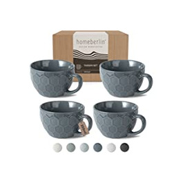 Набір чашок для капучино HOMEBERLIN Design / 200 мл кавова чашка з високоякісної фаянсового посуду / Чашка з дуже товстими стінками / сучасна