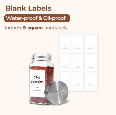 Набір банок для спецій ComSaf 120 мл (×120 шт.) з етикетками, кришками та воронками