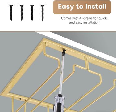 Стелаж для склянок Xverycan (Золотий, 6 рядів)