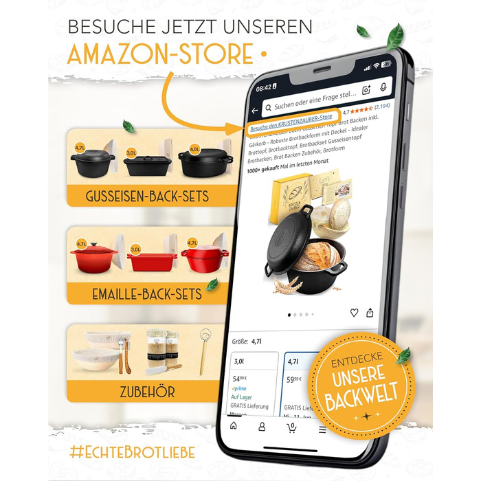 Форма для випікання хліба з чавуну з кришкою Krustenzauber - міцна прямокутна 28 см, ідеальна для хліба, тостів, випікання в чавунному горщику