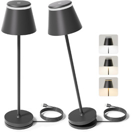 LED-лампа настільна бездротова Neoglint (2 шт) з бездротовою зарядкою та пультом ДУ, чорна