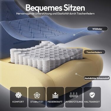 Ігровий крісло Dowinx з масажем, ергономічний дизайн, підставка для ніг, тканинний чохол, поперекова подушка, підголовник, 200 кг, блакитний