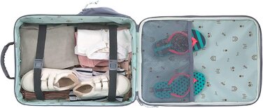 Повсякденний дитячий дорожній чемодан на візку з пакувальним ременем і роликами 46 см, 3 роки (трактор)