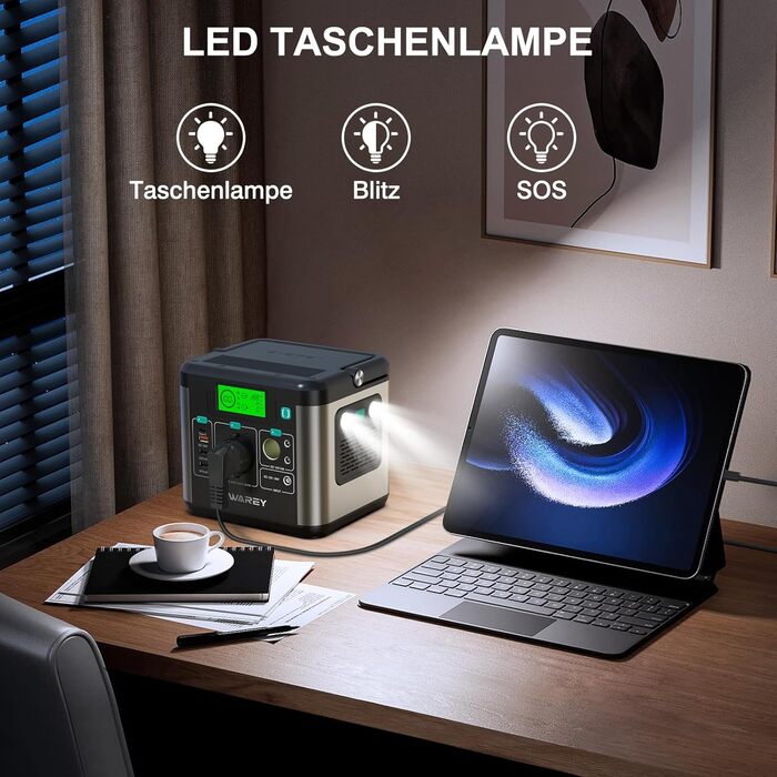 Портативна електростанція 222Wh, сонячний генератор 300W (пікове 600W), USB-C 65W, для кемпінгу та подорожей