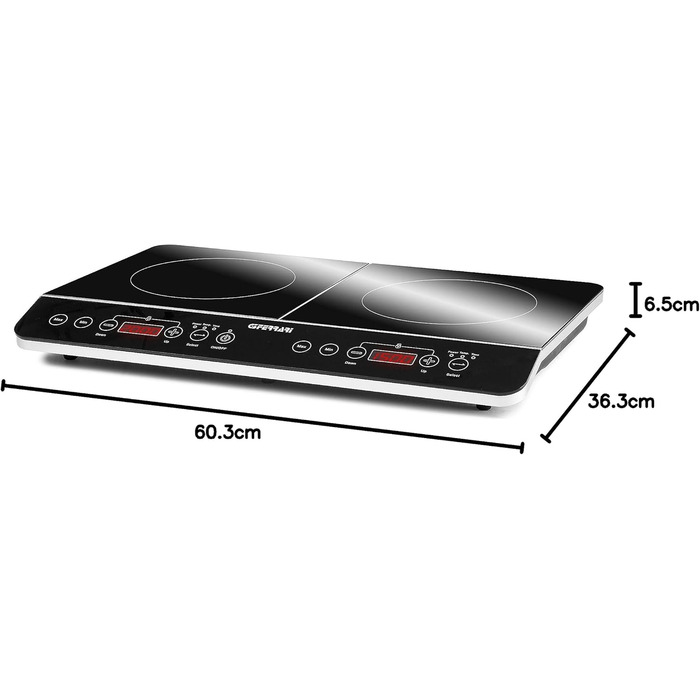 Індидукційна плитка G3 Ferrari Energy, 2000W з цифровим дисплеєм, регулюванням температури, таймером та функцією легкого очищення