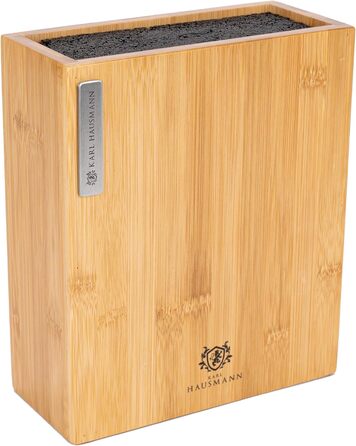 Підставка для ножів Karl Hausmann з бамбука без ножів з вставкою з щетиною - 23 x 20 x 9 см - універсальна дерев'яна підставка для ножів