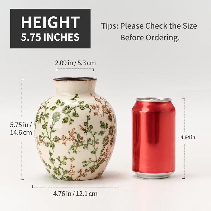 Керамічна ваза для квітів у стилі Богеми, 15.2 см, сіро-зелено-бежева, для дому, декорування полиці, каміну, вітальні, фермерського стилю