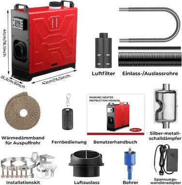 Дизельний опалювач 8kW з дистанційним керуванням та LCD-дисплеєм для авто, дому, RV, човнів та вантажівок