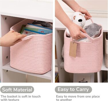 Кошики для зберігання TIMEYARD, набір 3 шт., рожеві, 33 x 25 x 22,5 см