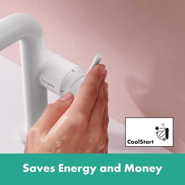 Змішувач для ванної кімнати Hansgrohe Tecturis S Fine з Push-Open та EcoSmart+ - економічний, витяжний, висота виливу 110 мм, матове покриття