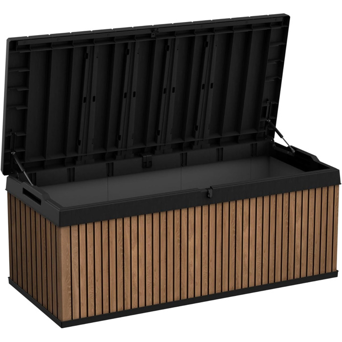 Ящик-скам'янка Keter 380л, водонепроникний, з вентиляцією, дерев'яний дизайн, витримує 300кг