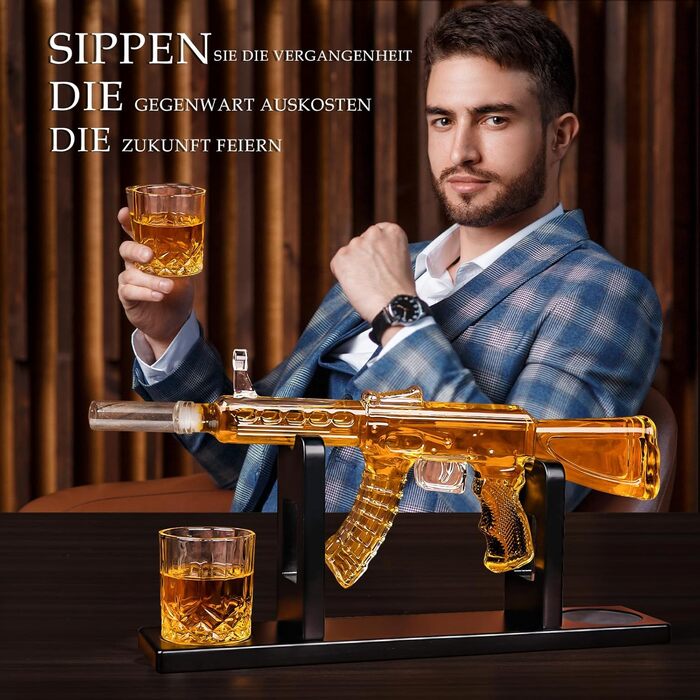 Набір віскі Oaksea: декантик та 2 келихи – ідеальний подарунок для чоловіка, тата, на Різдво, для любителів віскі, аксесуари для бару