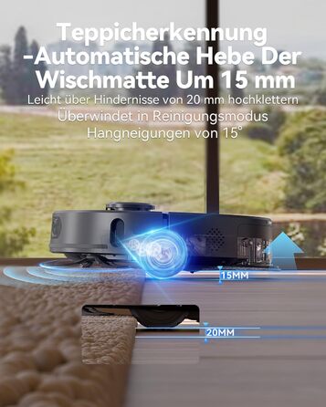 Робот-пилосос Tesvor S8 Pro з функцією миття - 8000Pa, 3в1, LiDAR-навігація, 240 хв роботи, керування через додаток/Alexa, для шерсті тварин, килимів та твердих підлог