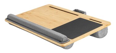 Підставка для ноутбука RICOO з подушкою XXL, бамбукова підставка для ноутбука з підкладкою для миші, Lapdesk для дивана/ліжка, LA0035 (Бежевий)