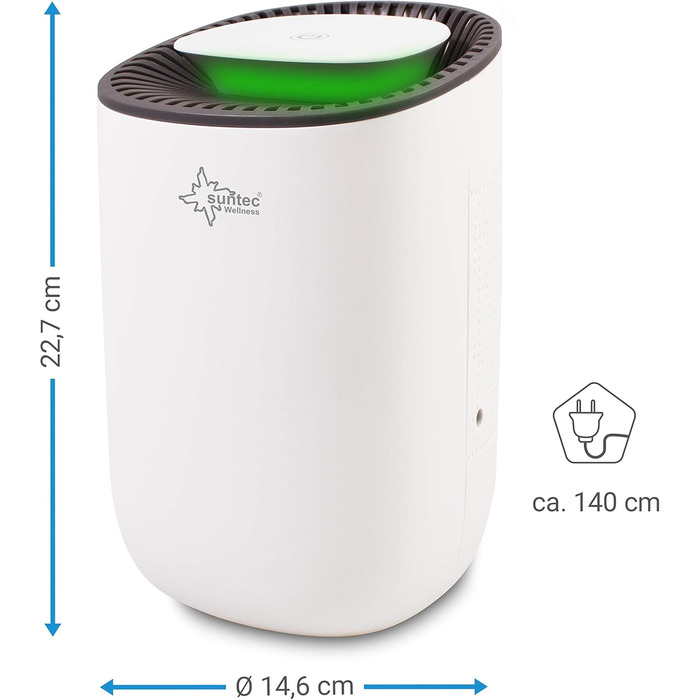 SUNTEC DrySlim 300 point: Електричний осушувач повітря для дому - 20 л/день, 63 м2, 3-в-1 (осушувач, очищувач, сушарка)