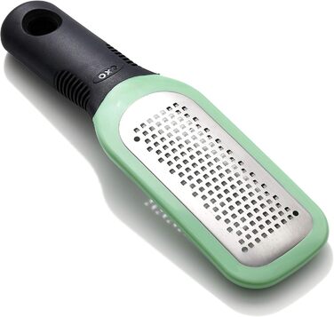 OXO Good Grips Терка для овочів з контейнером для збору – з нержавіючої сталі, для імбиру та часнику, срібна/чорна